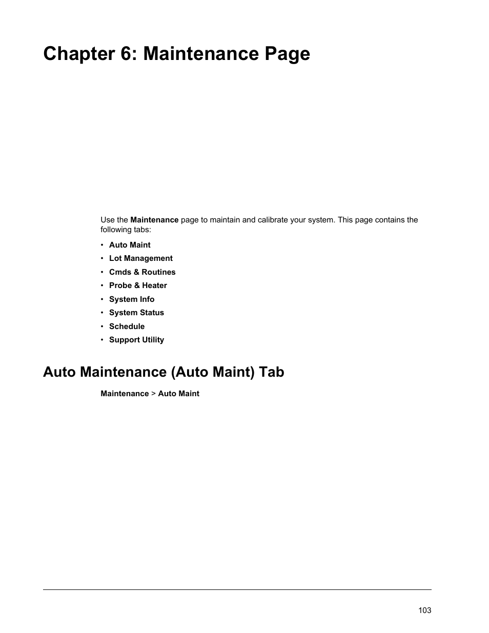 Auto maintenance (auto maint) tab, Chapter 6: maintenance page | Luminex xPONENT for MAGPIX 4.2 User Manual | Page 116 / 164