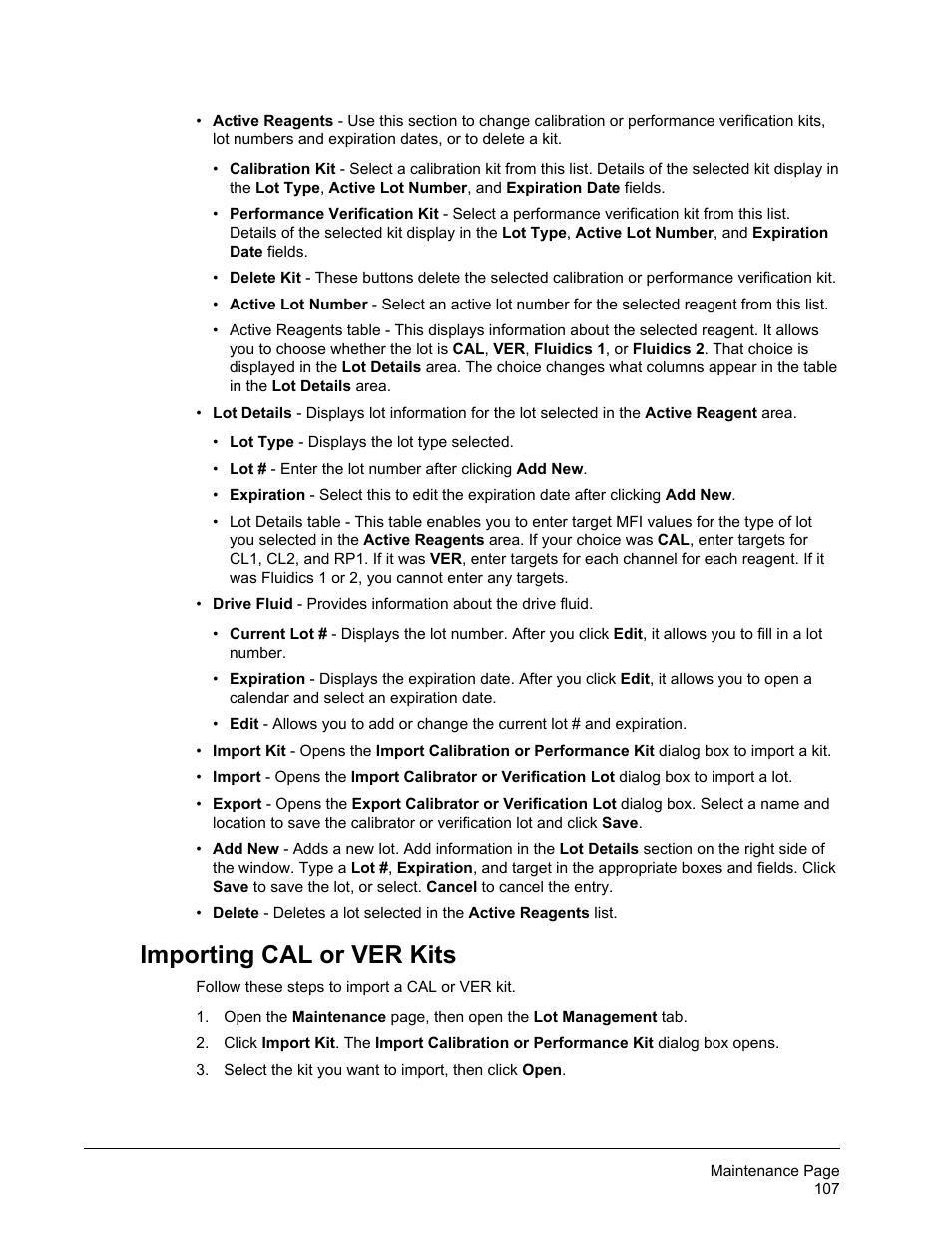 Importing cal or ver kits, Tab. see, Importing | Cal or ver kits | Luminex xPONENT for MAGPIX 4.2 User Manual | Page 120 / 164