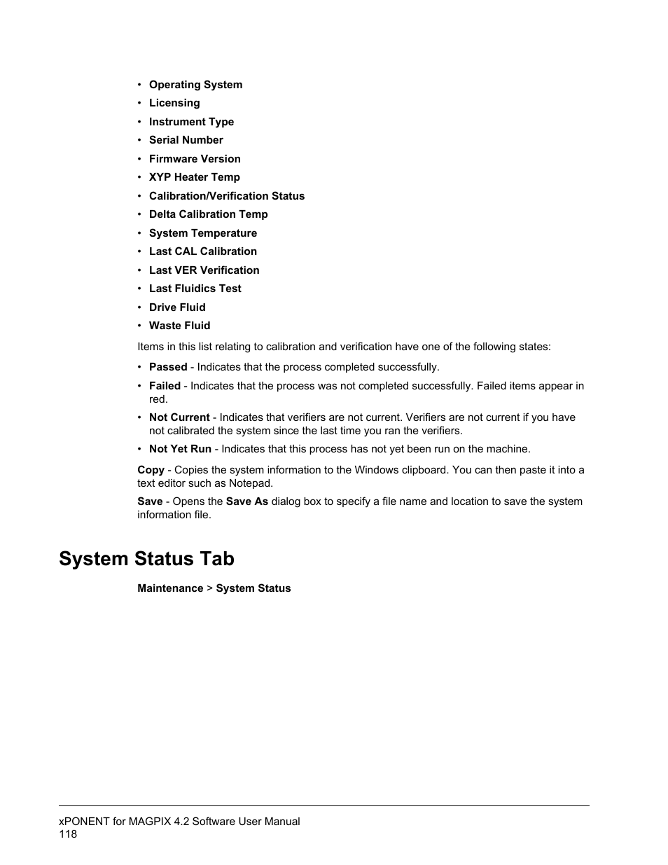 System status tab | Luminex xPONENT for MAGPIX 4.2 User Manual | Page 131 / 164