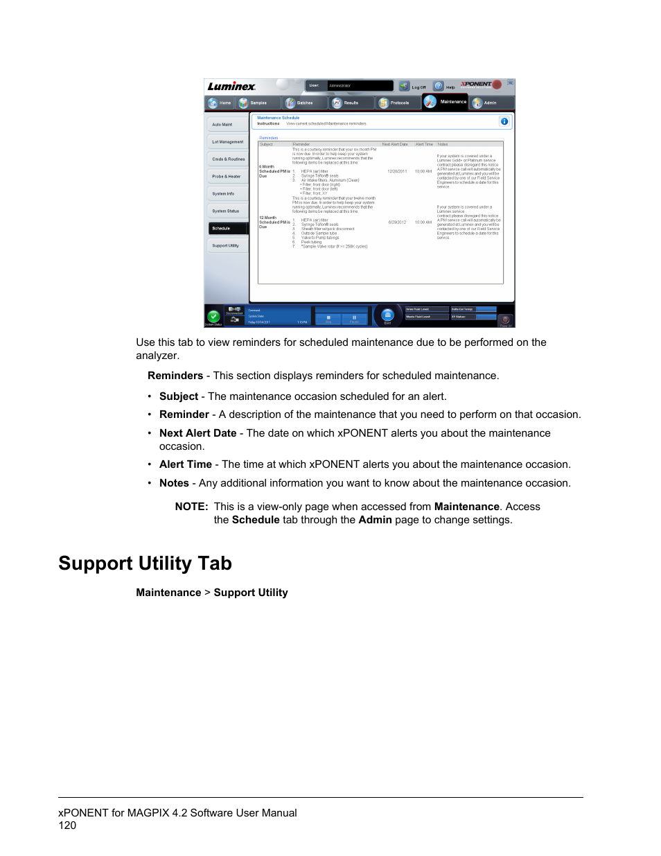 Support utility tab | Luminex xPONENT for MAGPIX 4.2 User Manual | Page 133 / 164