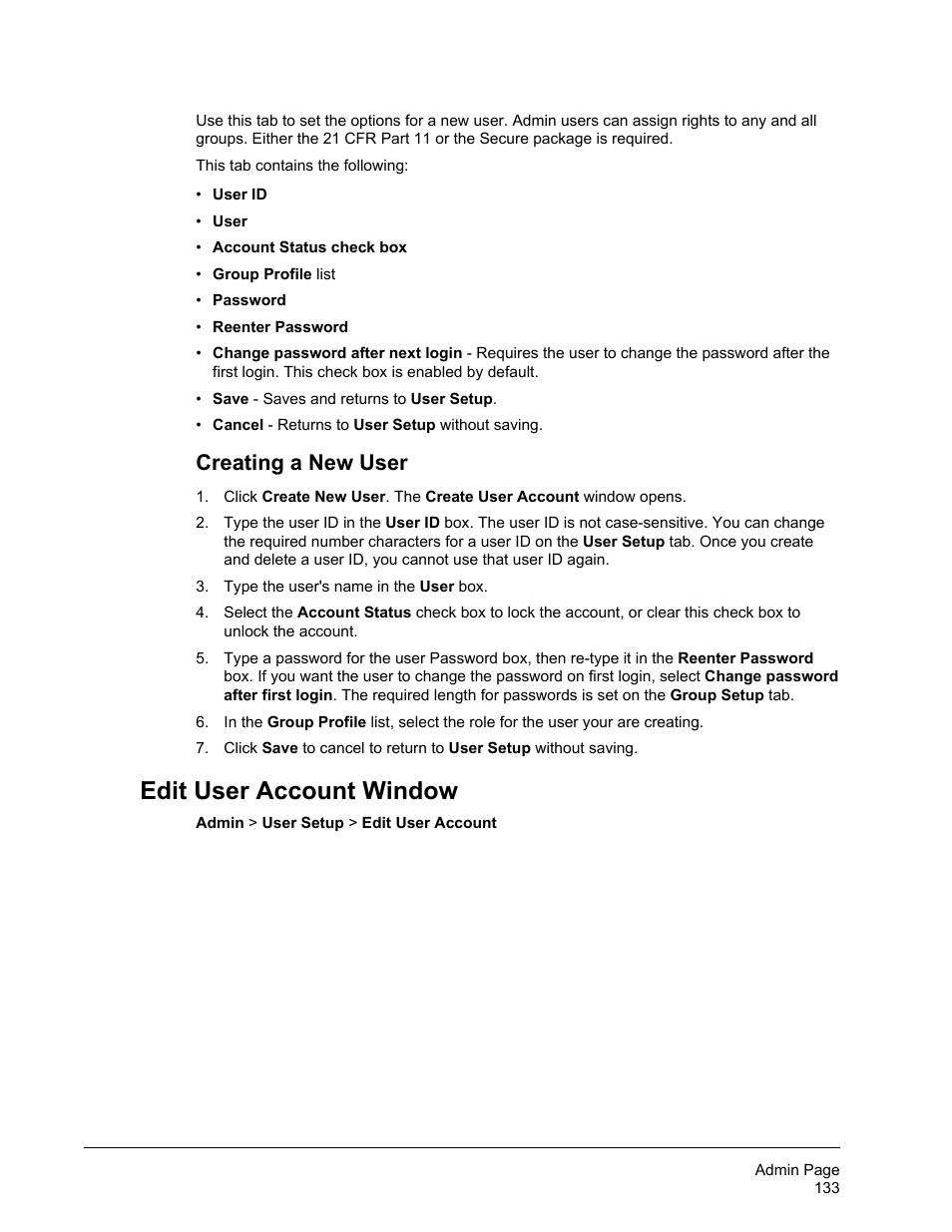 Creating a new user, Edit user account window | Luminex xPONENT for MAGPIX 4.2 User Manual | Page 146 / 164