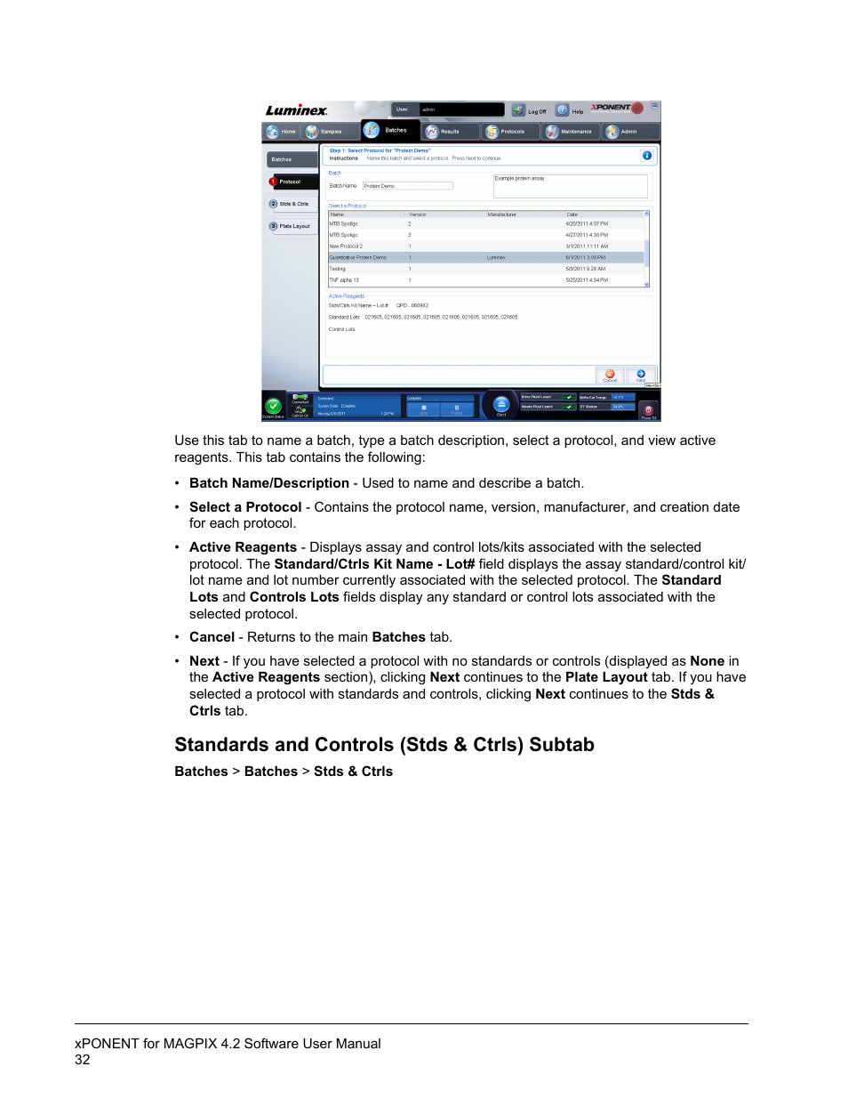 Standards and controls (stds & ctrls) subtab | Luminex xPONENT for MAGPIX 4.2 User Manual | Page 45 / 164