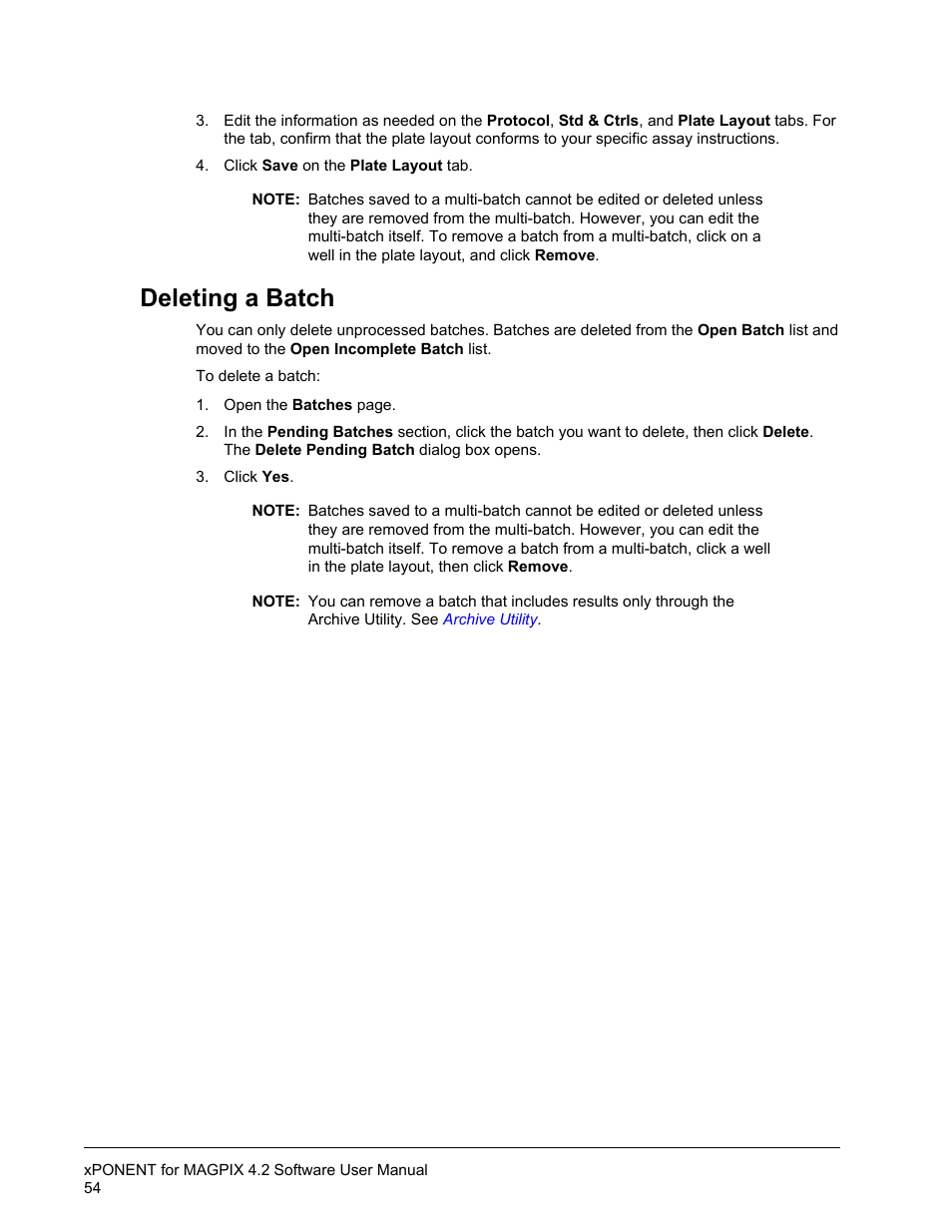 Deleting a batch | Luminex xPONENT for MAGPIX 4.2 User Manual | Page 67 / 164
