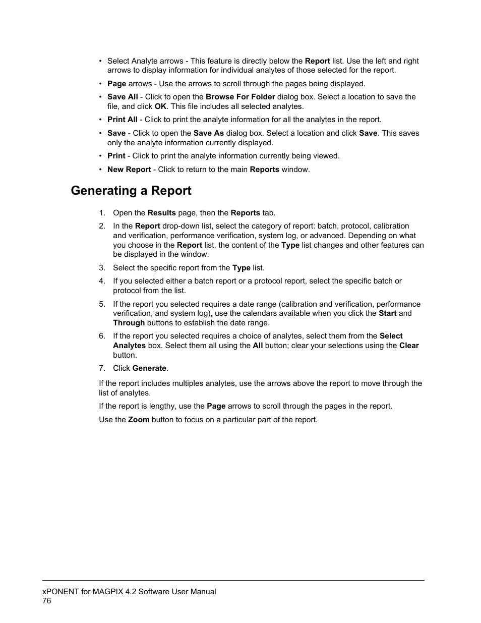 Generating a report | Luminex xPONENT for MAGPIX 4.2 User Manual | Page 89 / 164