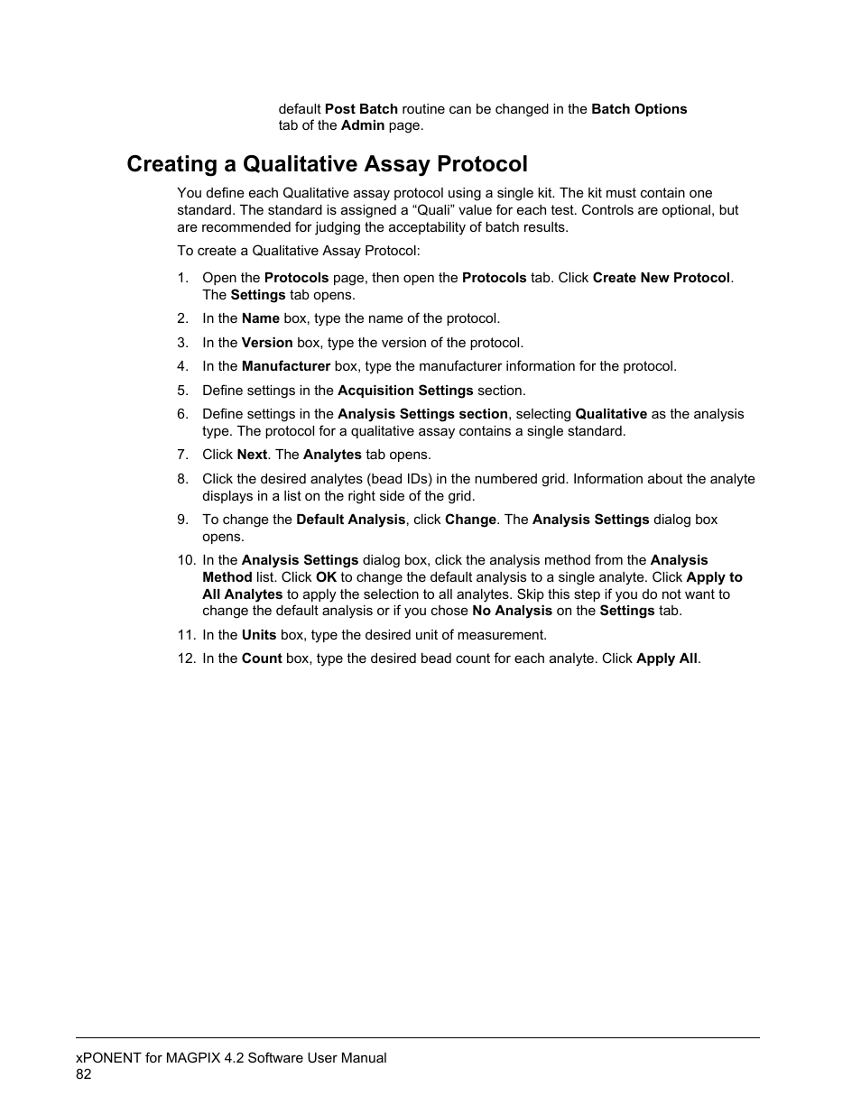 Creating a qualitative assay protocol | Luminex xPONENT for MAGPIX 4.2 User Manual | Page 95 / 164