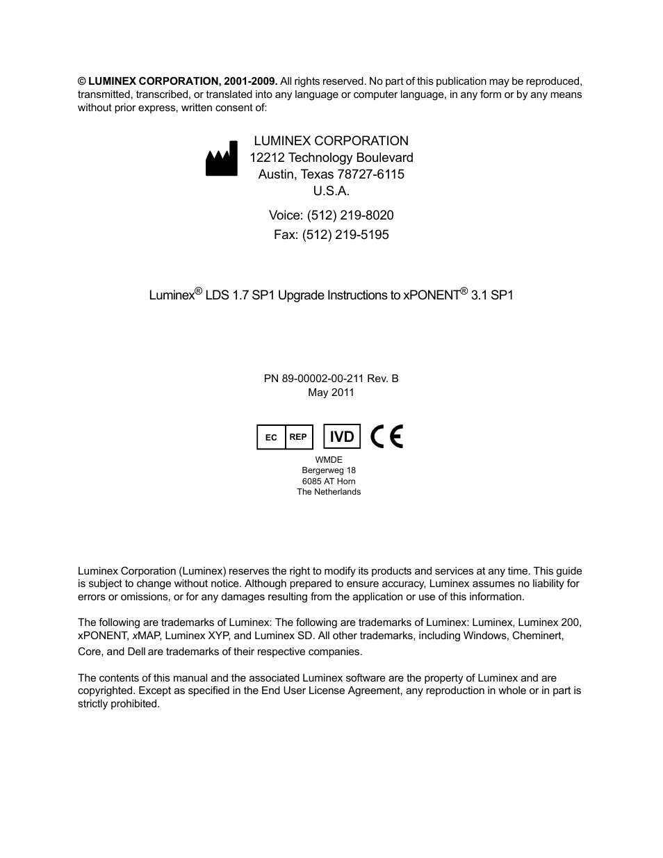 Luminex LDS 1.7 SP1 to xPONENT 3.1 Rev 2 Upgrade Instructions User Manual | Page 2 / 16