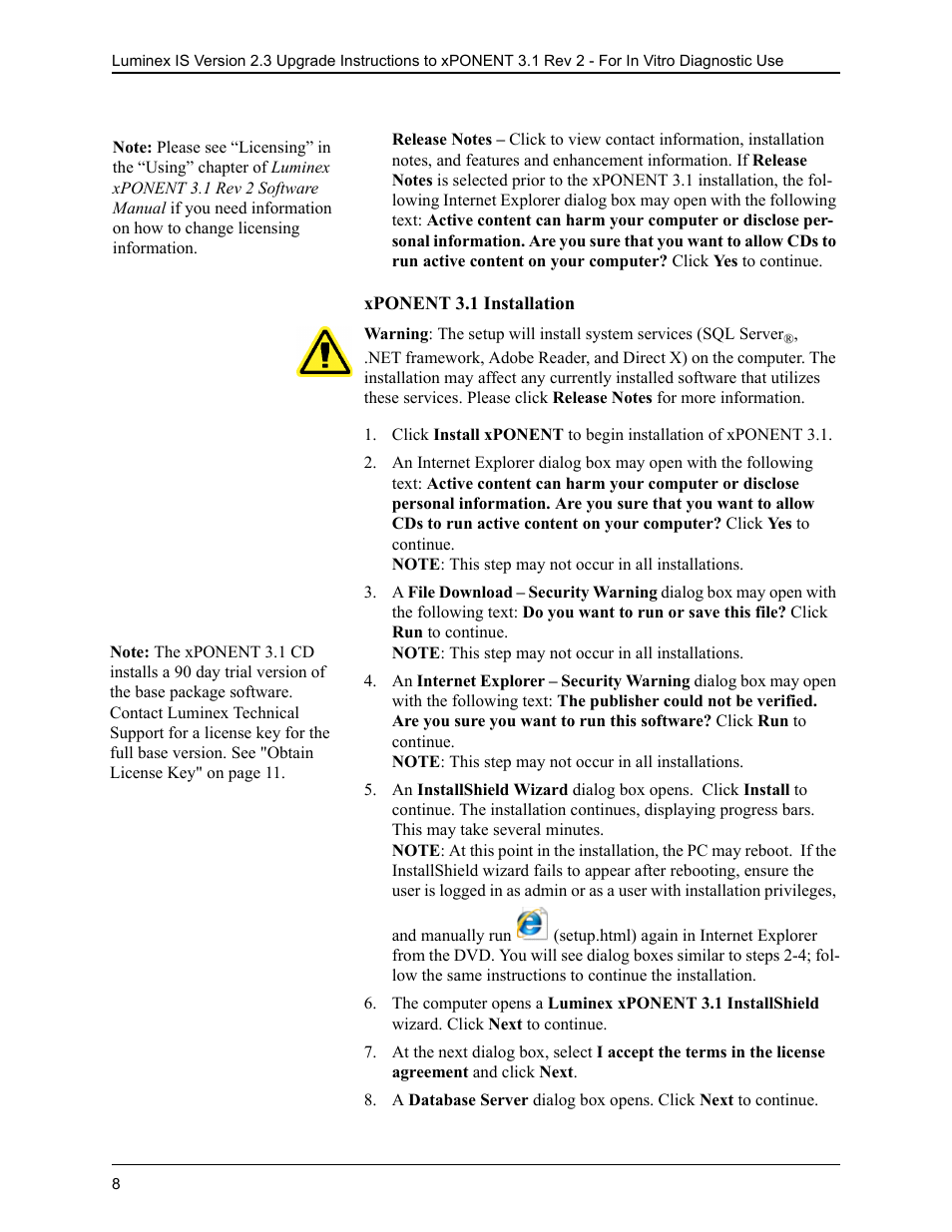Luminex IS 2.3 to xPONENT 3.1 Rev 2 Upgrade Instructions User Manual | Page 12 / 16