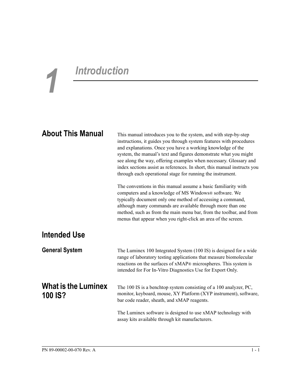 Introduction | Luminex 100 IS User Manual, Version 2.1 User Manual | Page 13 / 188