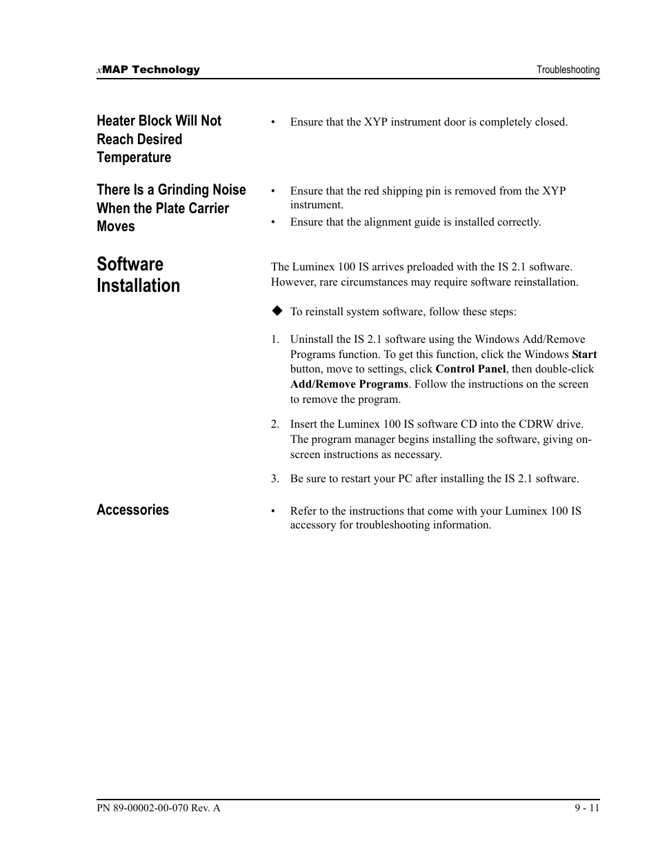 Software installation | Luminex 100 IS User Manual, Version 2.1 User Manual | Page 161 / 188