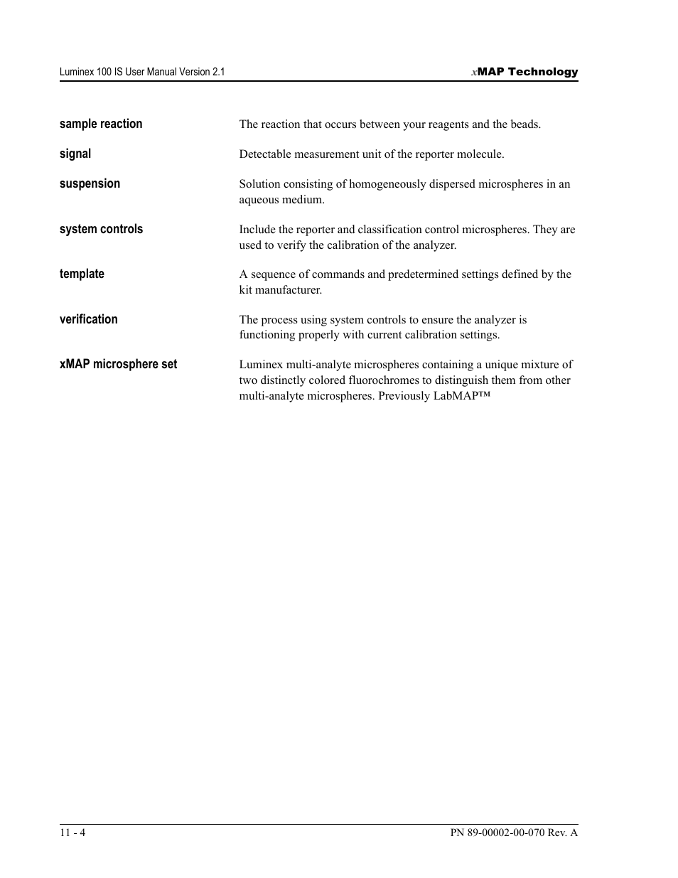 Luminex 100 IS User Manual, Version 2.1 User Manual | Page 170 / 188