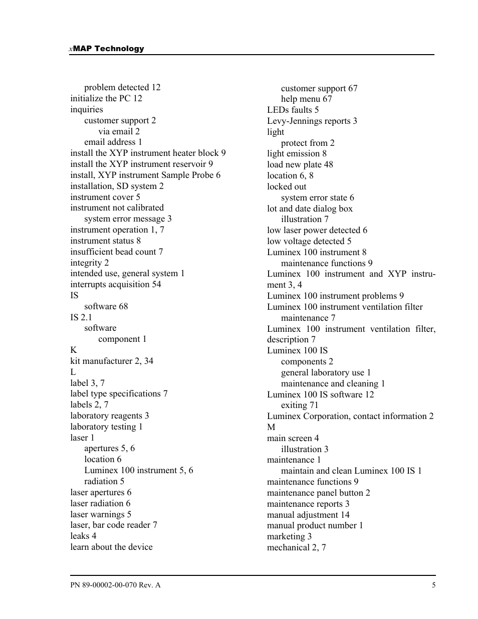 Luminex 100 IS User Manual, Version 2.1 User Manual | Page 183 / 188