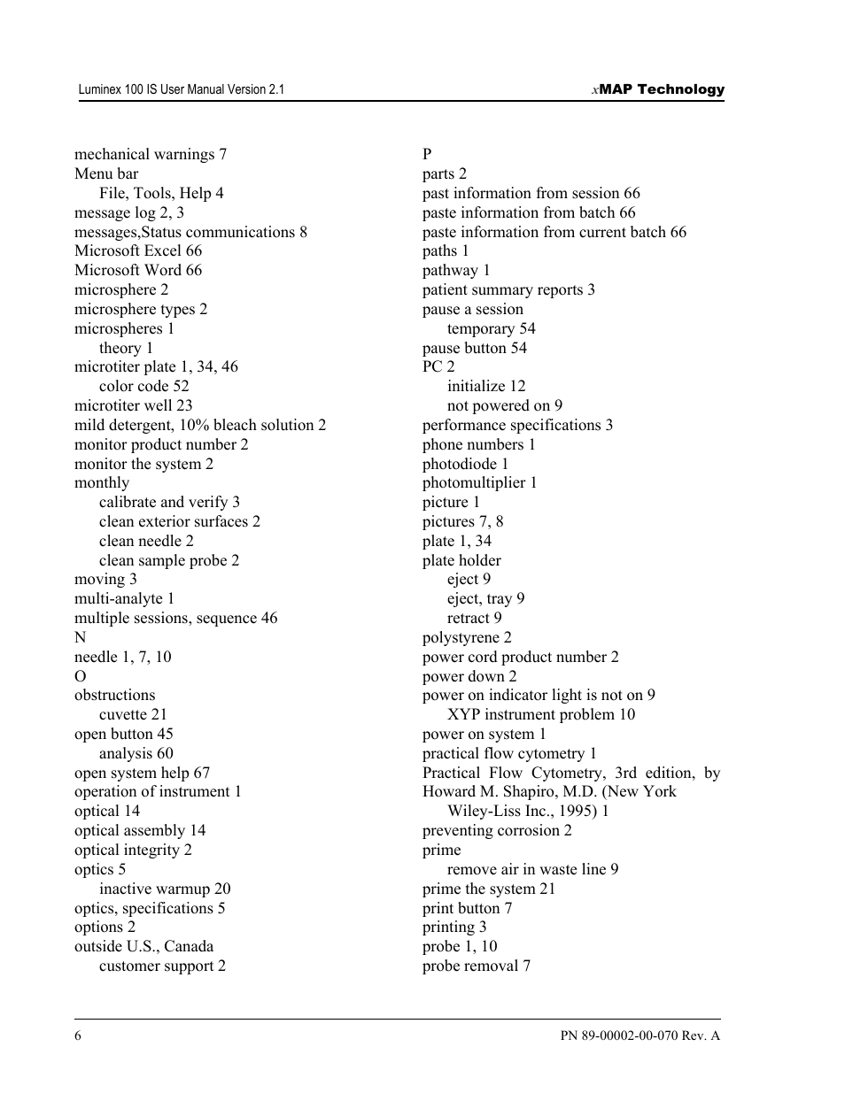 Luminex 100 IS User Manual, Version 2.1 User Manual | Page 184 / 188
