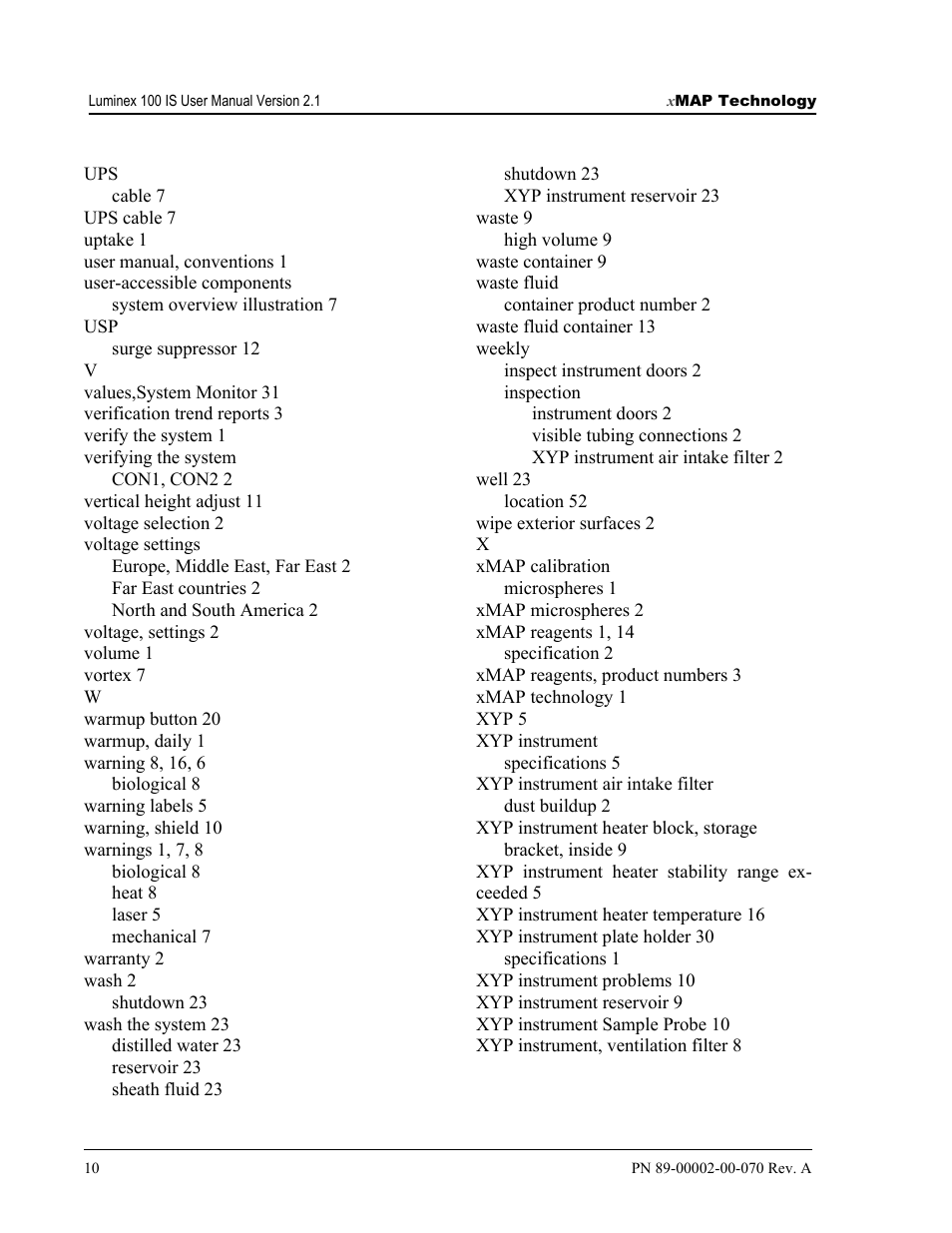 Luminex 100 IS User Manual, Version 2.1 User Manual | Page 188 / 188