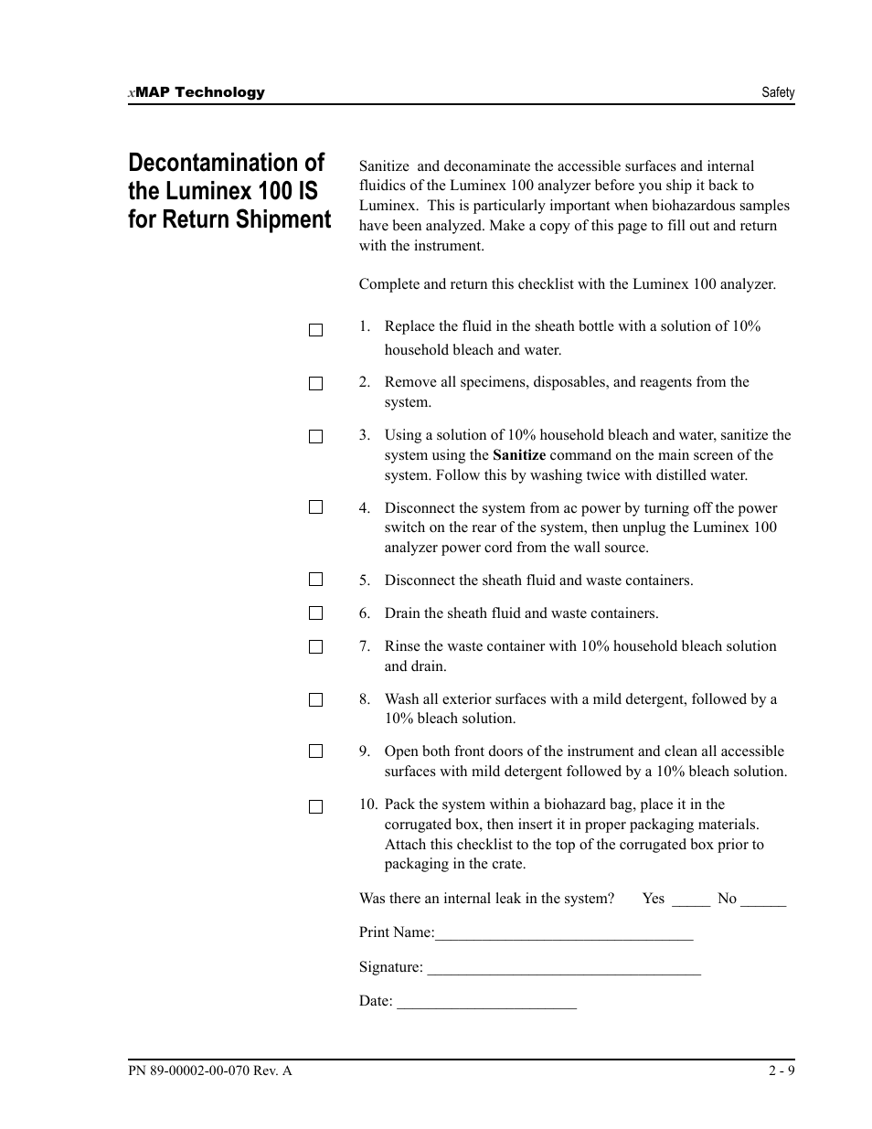 Luminex 100 IS User Manual, Version 2.1 User Manual | Page 23 / 188