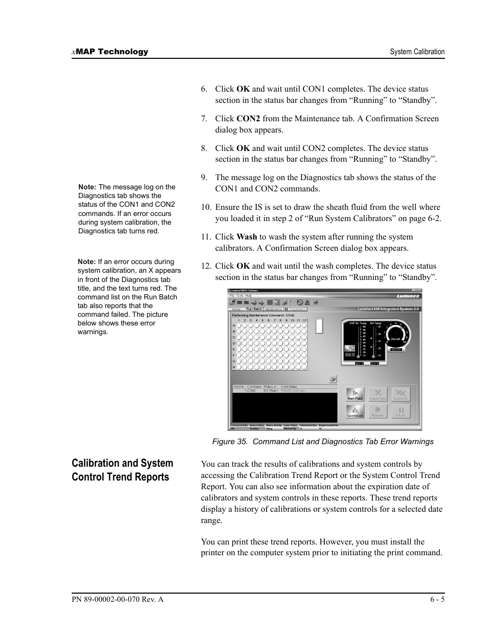 Calibration and system control trend reports | Luminex 100 IS User Manual, Version 2.1 User Manual | Page 61 / 188