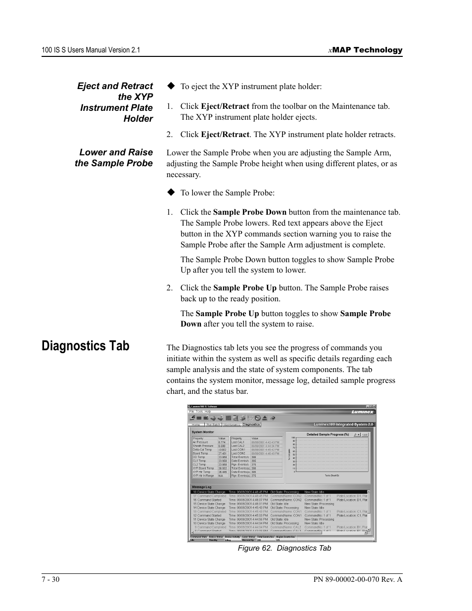Diagnostics tab | Luminex 100 IS User Manual, Version 2.1 User Manual | Page 94 / 188
