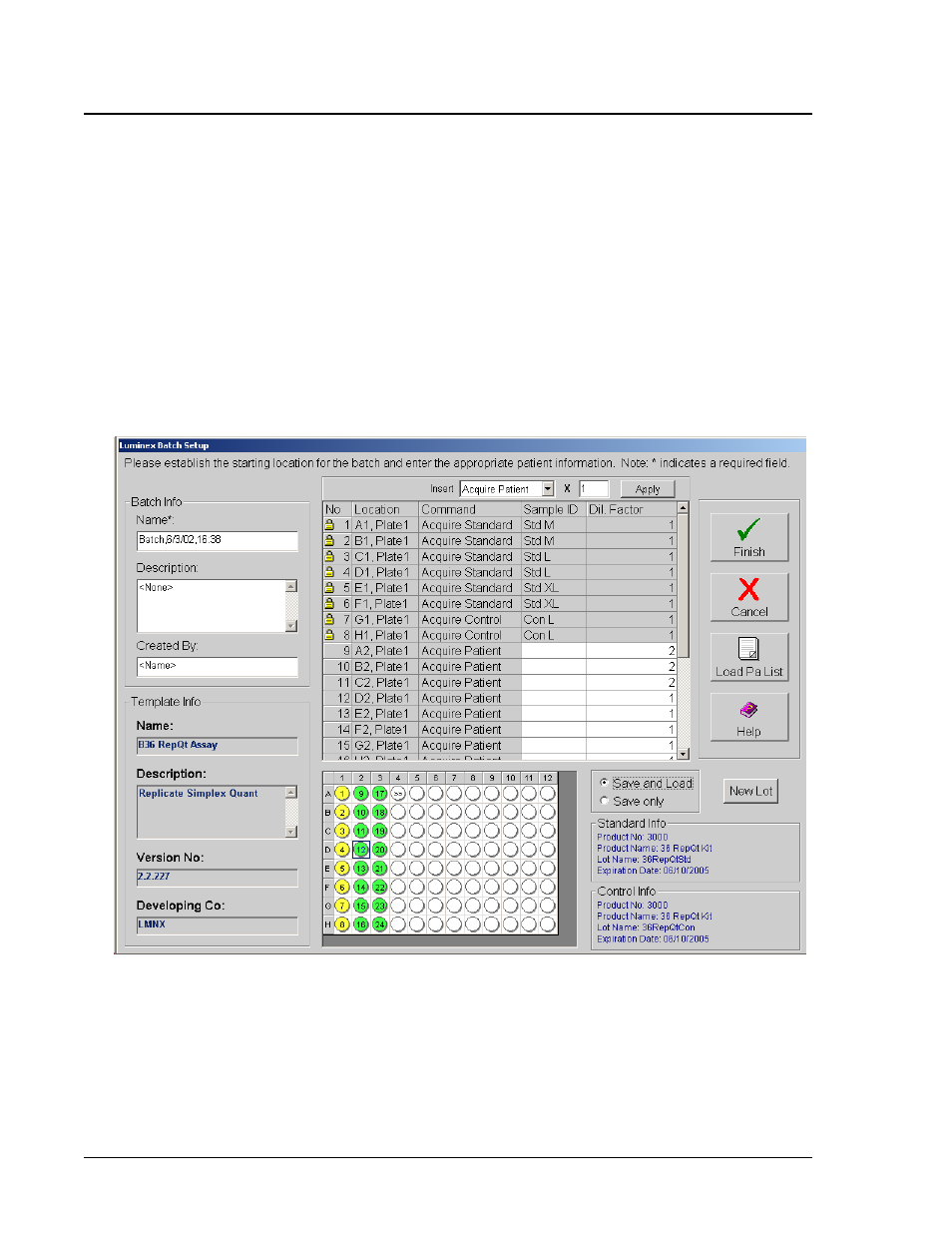 Secondary windows, Batch setup window, Secondary windows -20 | Batch setup window -20 | Luminex 100 IS User Manual, Version 2.3 User Manual | Page 62 / 228