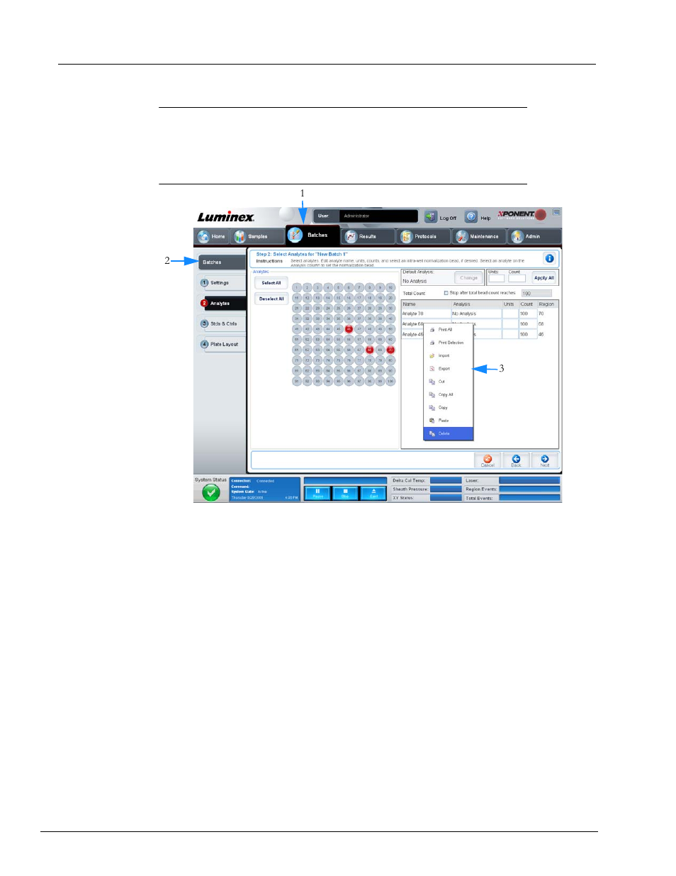 Screen elements | Luminex xPONENT 3.1 User Manual | Page 21 / 140