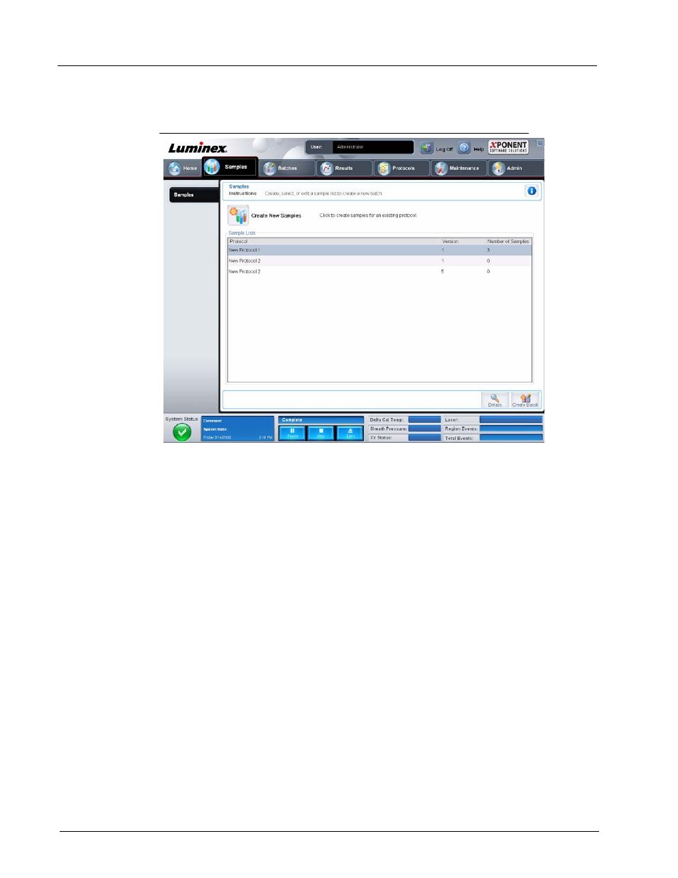 Samples tab | Luminex xPONENT 3.1 User Manual | Page 26 / 140