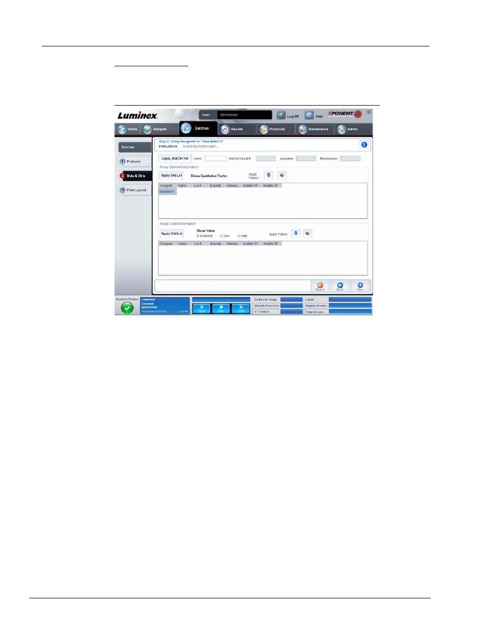 Stds & ctrls tab | Luminex xPONENT 3.1 User Manual | Page 31 / 140