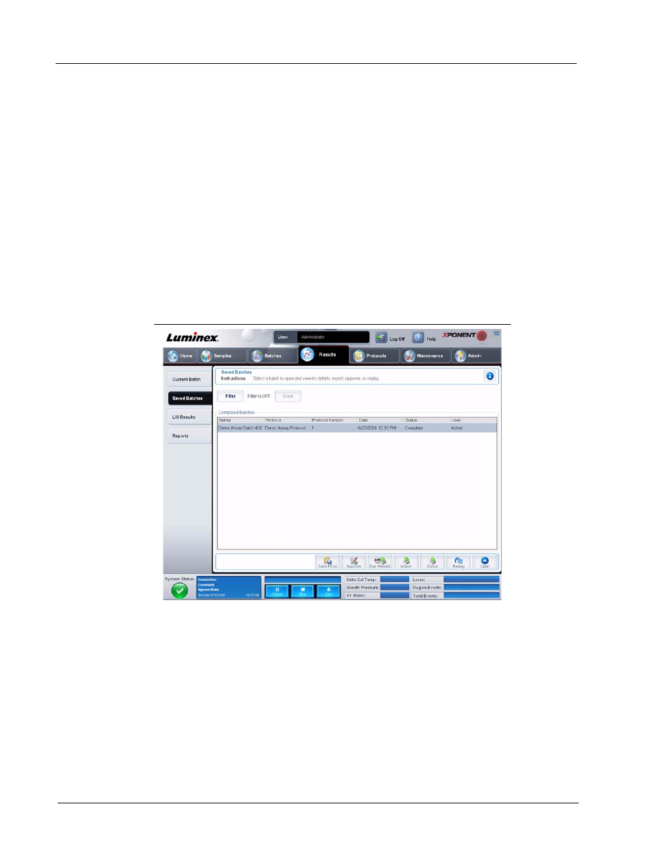 Saved batches tab | Luminex xPONENT 3.1 User Manual | Page 50 / 140