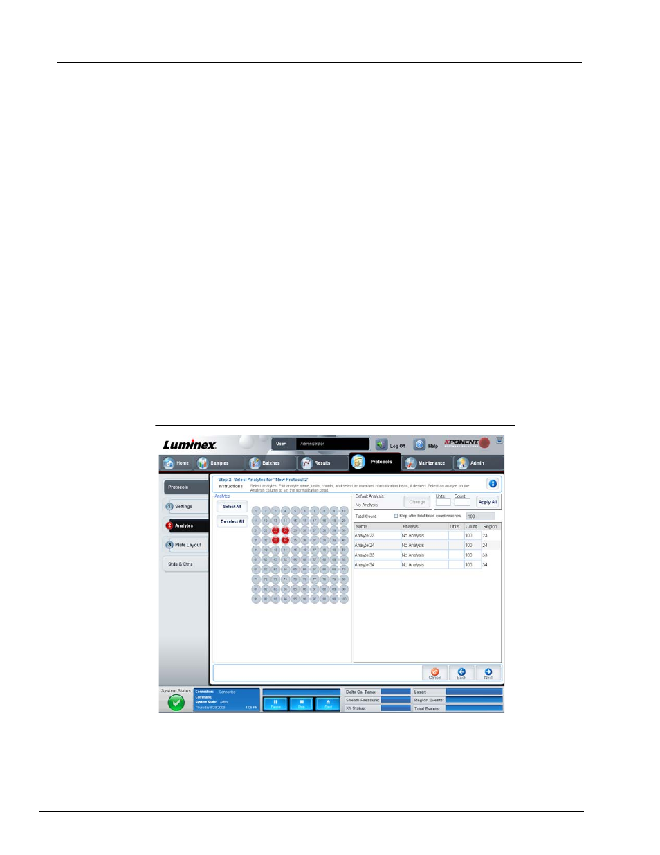 Analytes tab | Luminex xPONENT 3.1 User Manual | Page 63 / 140