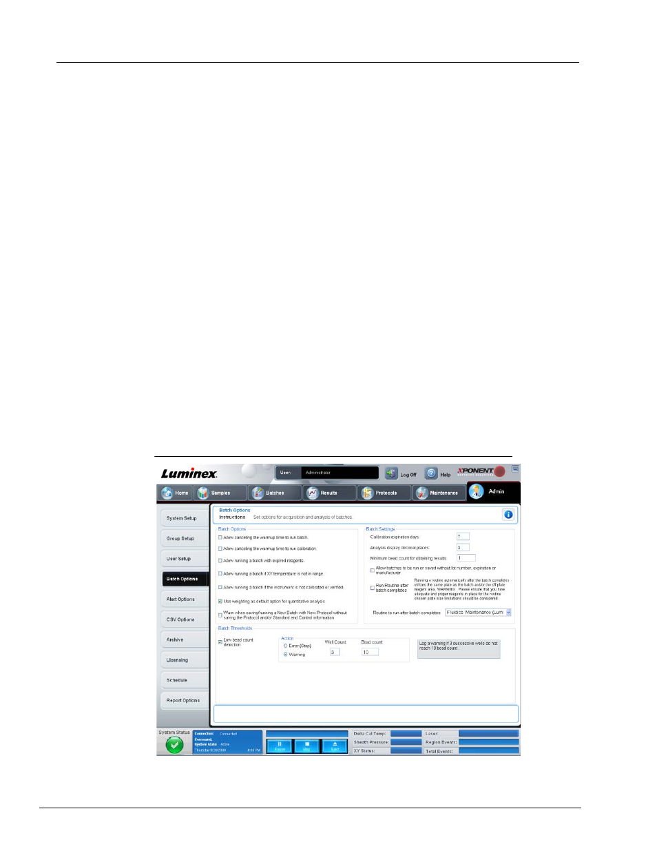 Batch options tab | Luminex xPONENT 3.1 User Manual | Page 91 / 140