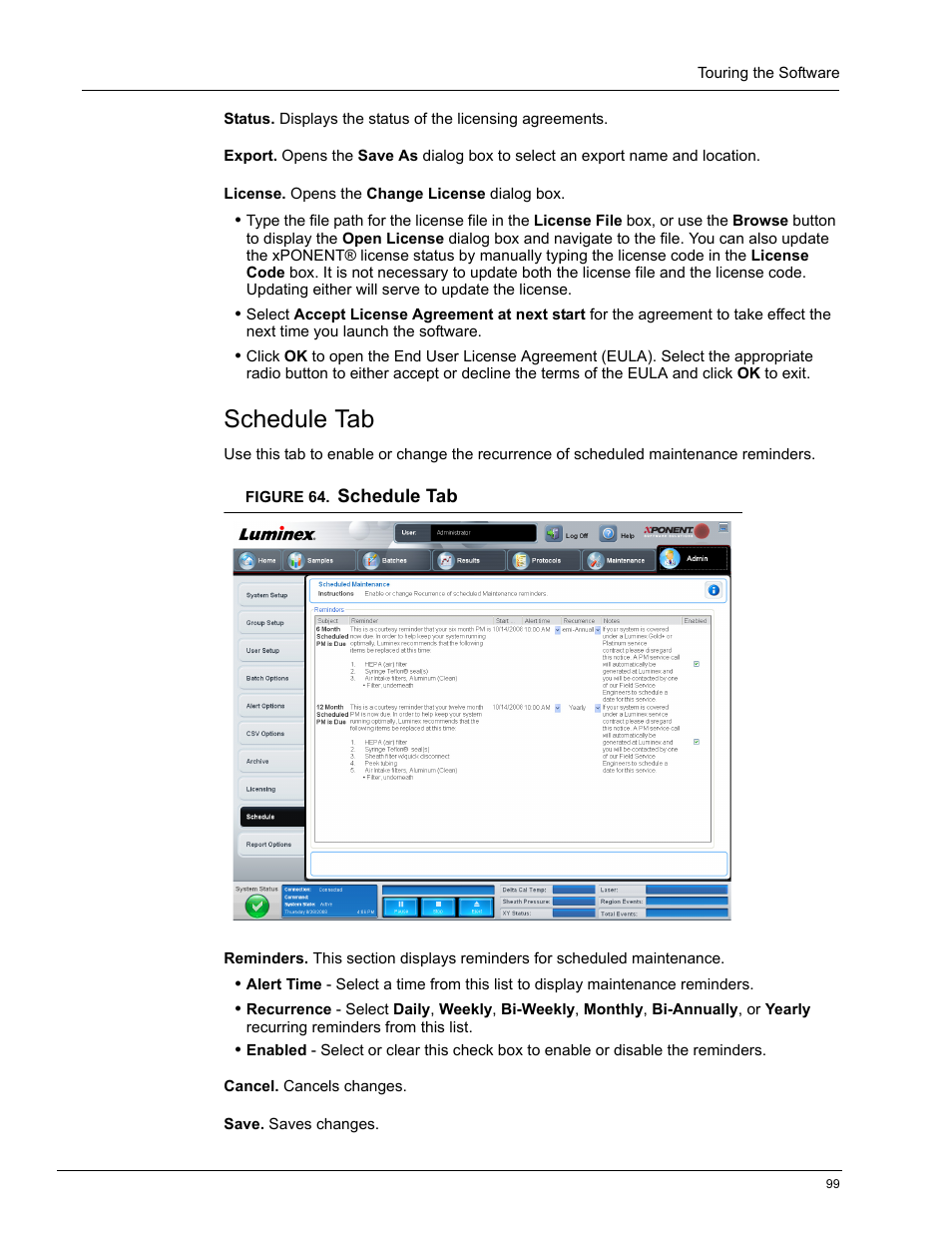 Schedule tab | Luminex xPONENT 4.0 SP1 User Manual | Page 111 / 152