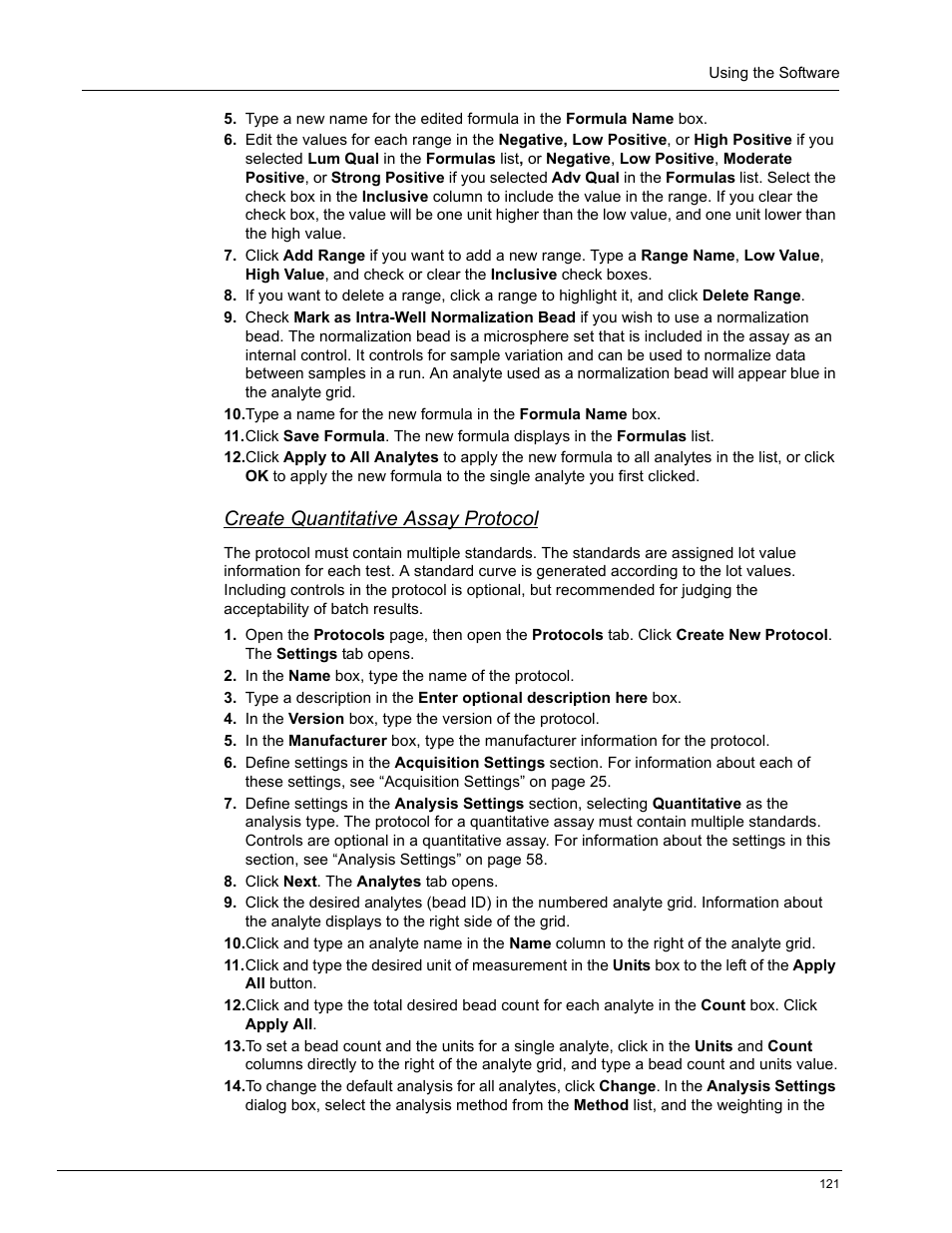 Create quantitative assay protocol | Luminex xPONENT 4.0 SP1 User Manual | Page 133 / 152
