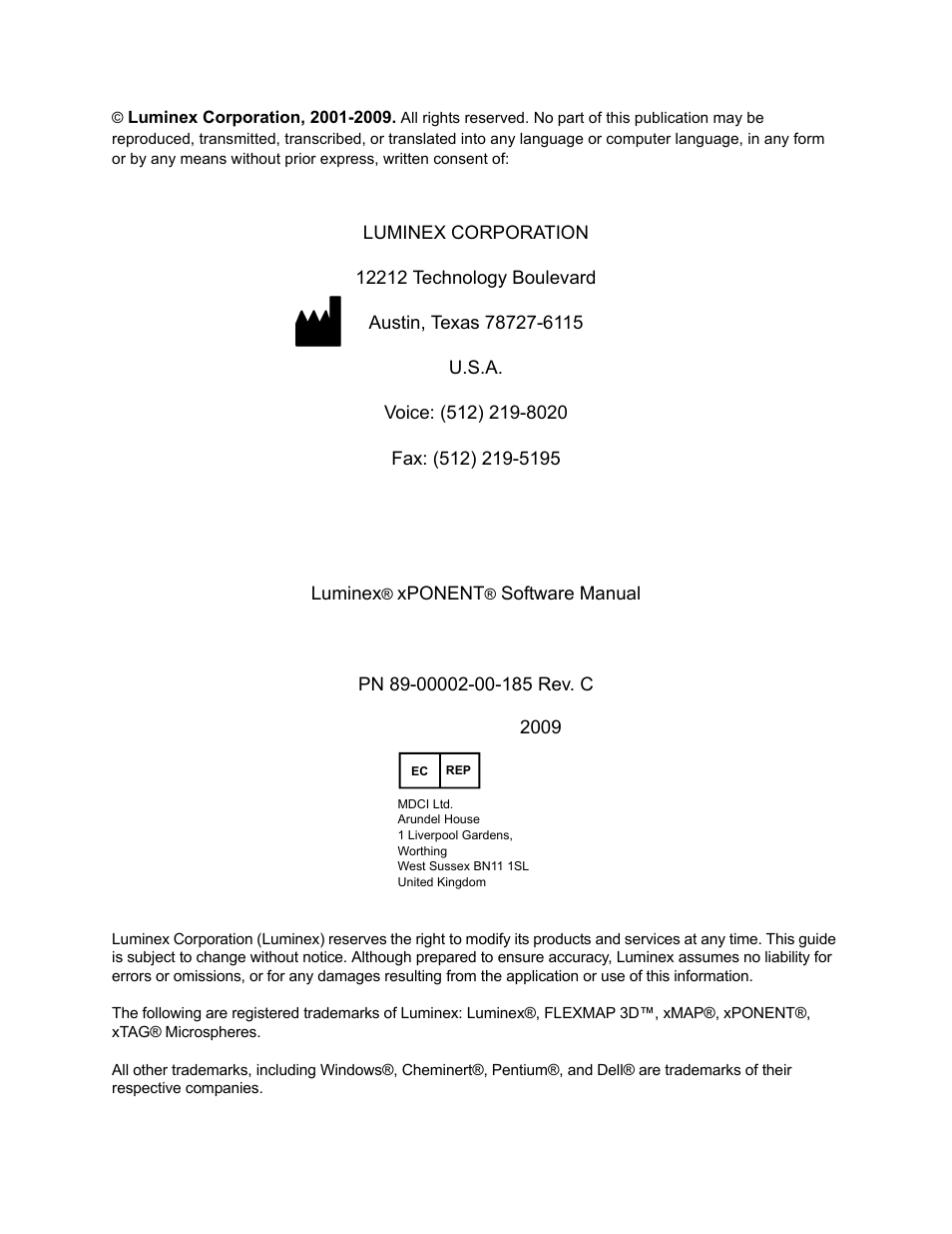 Luminex xPONENT 4.0 SP1 User Manual | Page 2 / 152