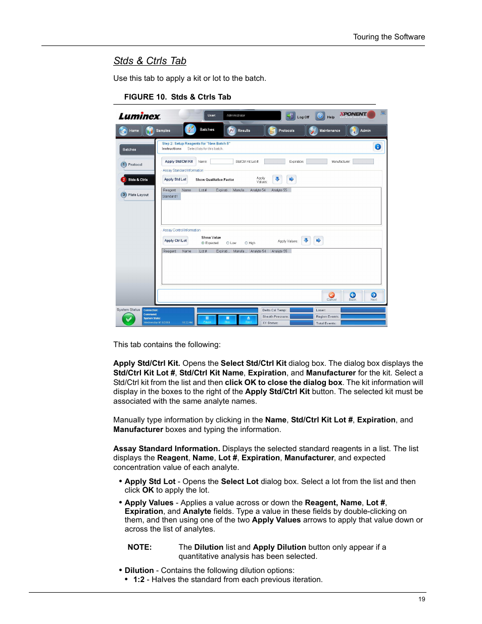 Stds & ctrls tab | Luminex xPONENT 4.0 SP1 User Manual | Page 31 / 152
