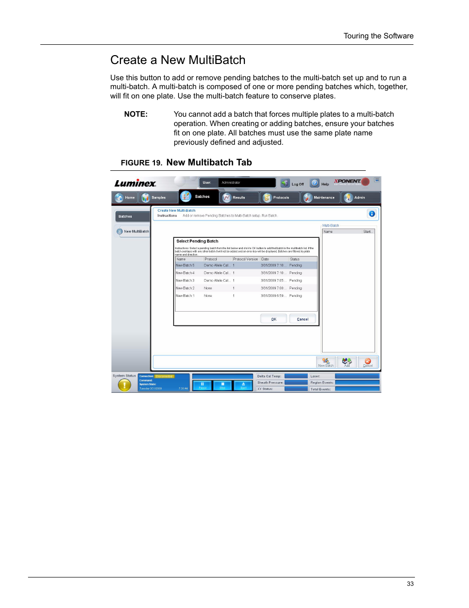 Create a new multibatch | Luminex xPONENT 4.0 SP1 User Manual | Page 45 / 152