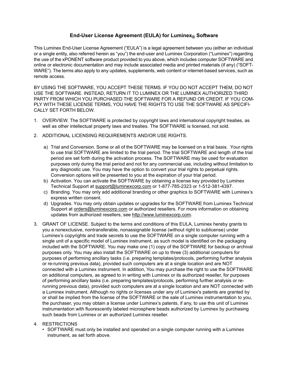 Luminex xPONENT 4.0 SP1 User Manual | Page 5 / 152