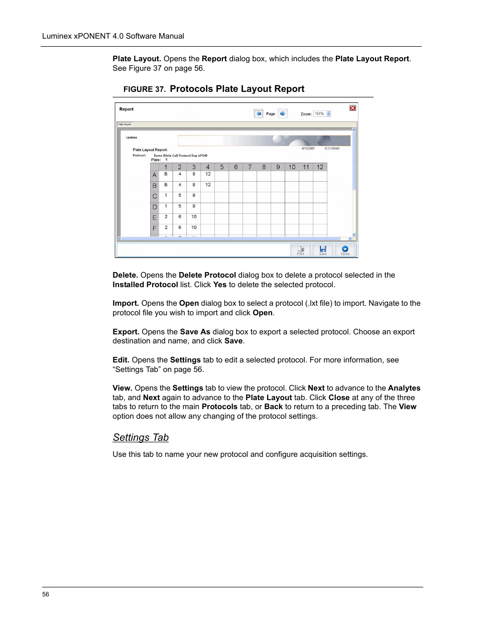 Settings tab | Luminex xPONENT 4.0 SP1 User Manual | Page 68 / 152