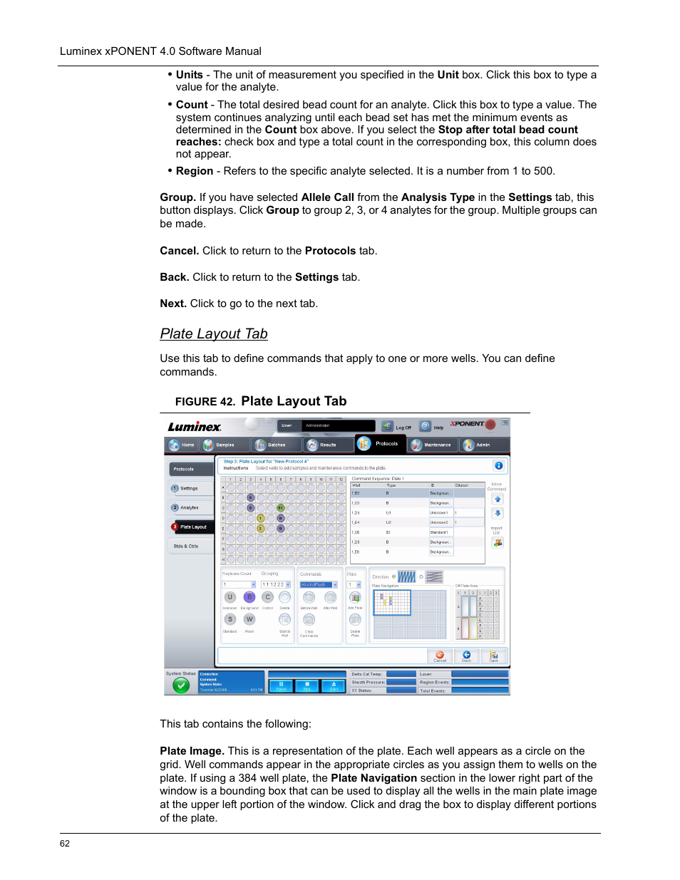 Plate layout tab | Luminex xPONENT 4.0 SP1 User Manual | Page 74 / 152