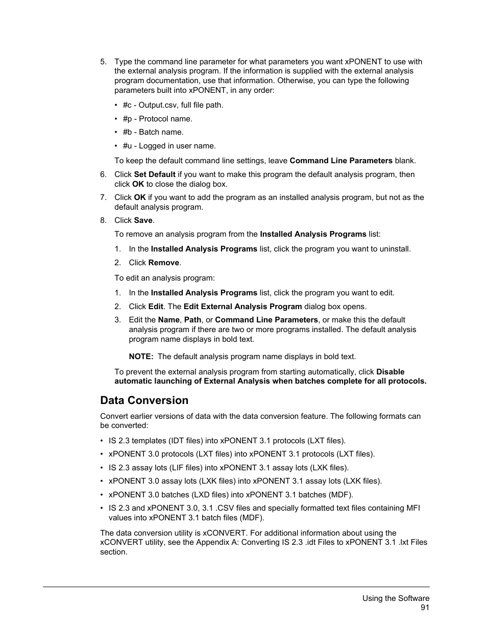 Data conversion | Luminex xPONENT 3.1 Rev 2 User Manual | Page 104 / 145