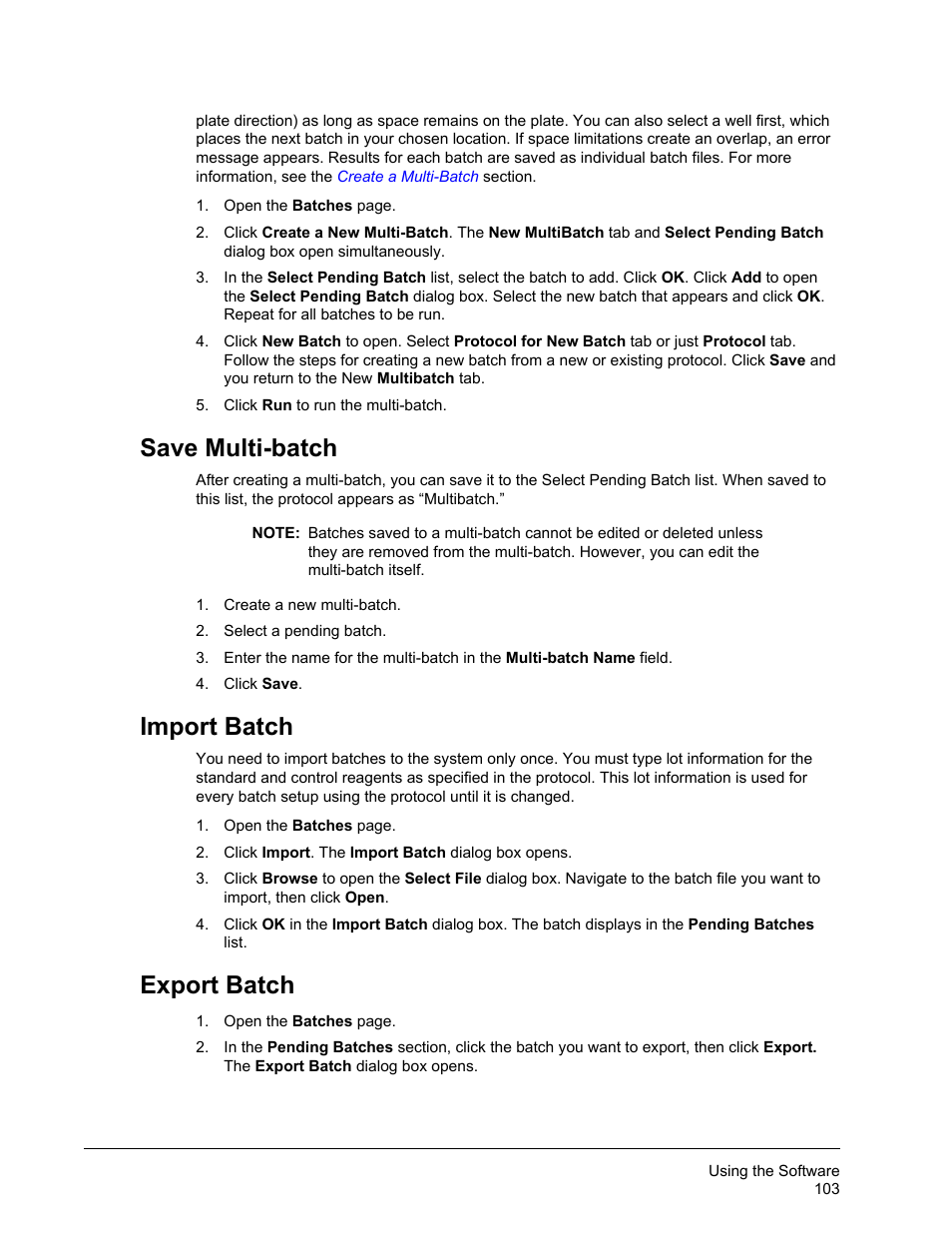 Save multi-batch, Import batch, Export batch | Save multi-batch import batch export batch | Luminex xPONENT 3.1 Rev 2 User Manual | Page 116 / 145