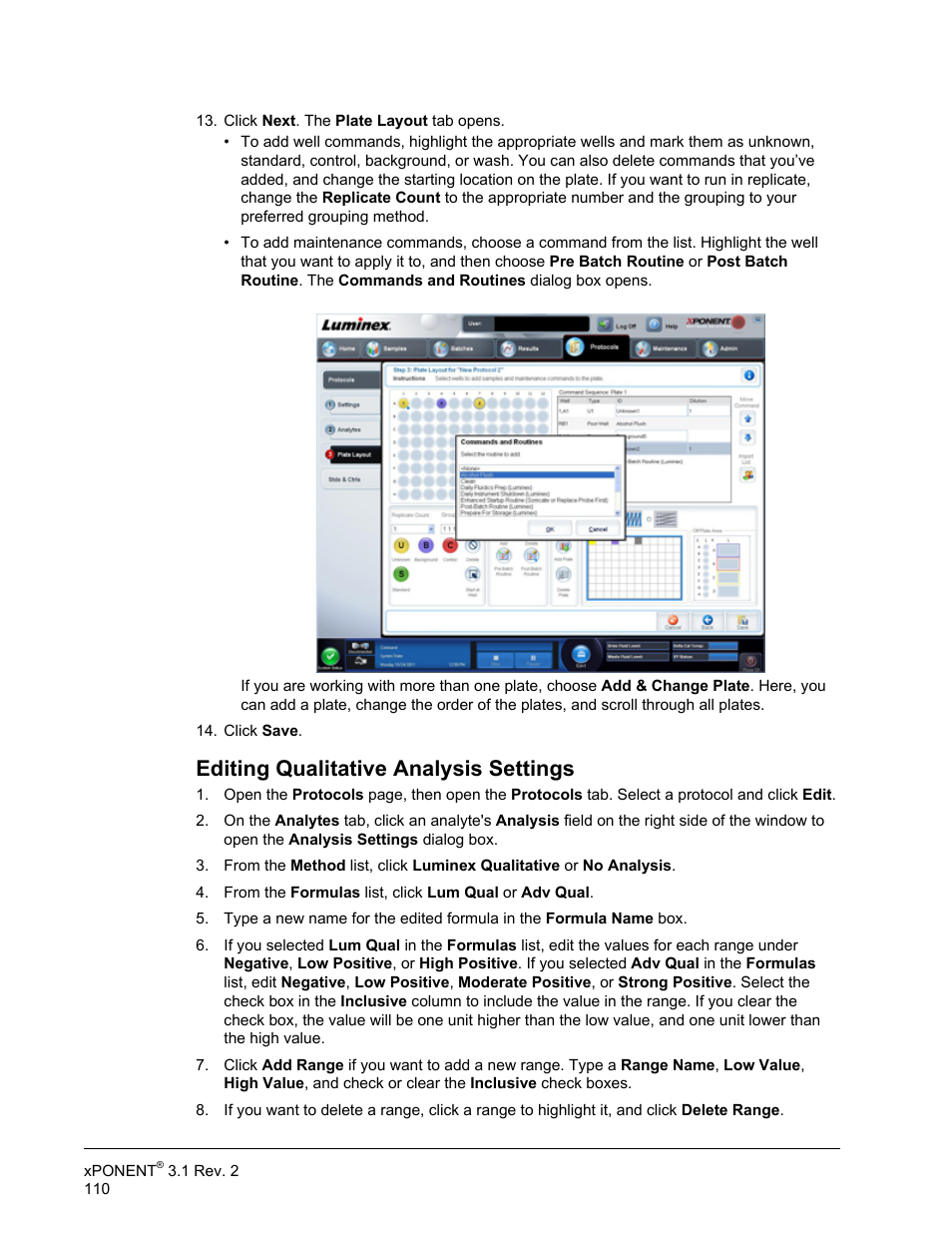Editing qualitative analysis settings | Luminex xPONENT 3.1 Rev 2 User Manual | Page 123 / 145