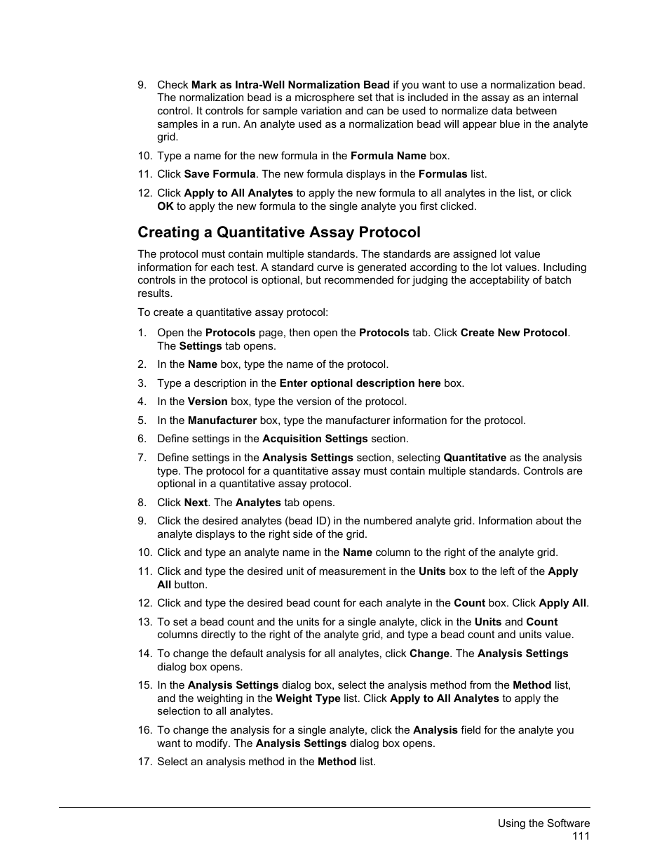 Creating a quantitative assay protocol | Luminex xPONENT 3.1 Rev 2 User Manual | Page 124 / 145