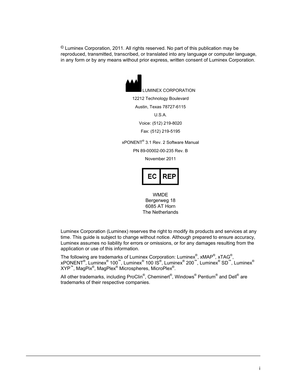 Luminex xPONENT 3.1 Rev 2 User Manual | Page 2 / 145
