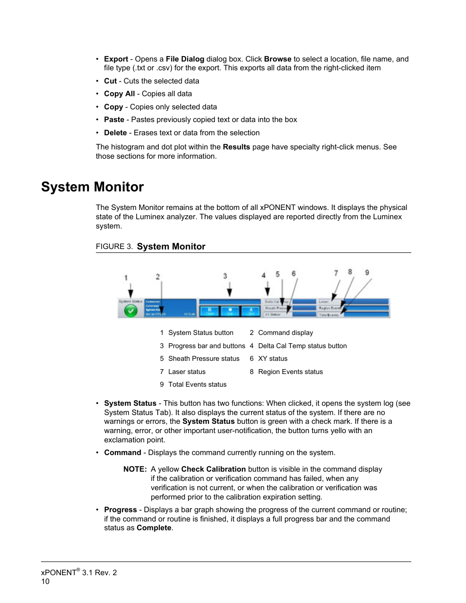 System monitor | Luminex xPONENT 3.1 Rev 2 User Manual | Page 23 / 145