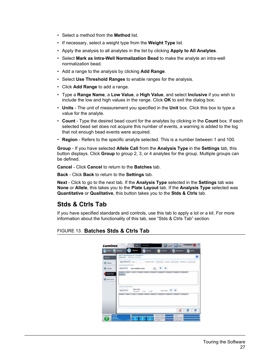 Stds & ctrls tab | Luminex xPONENT 3.1 Rev 2 User Manual | Page 40 / 145