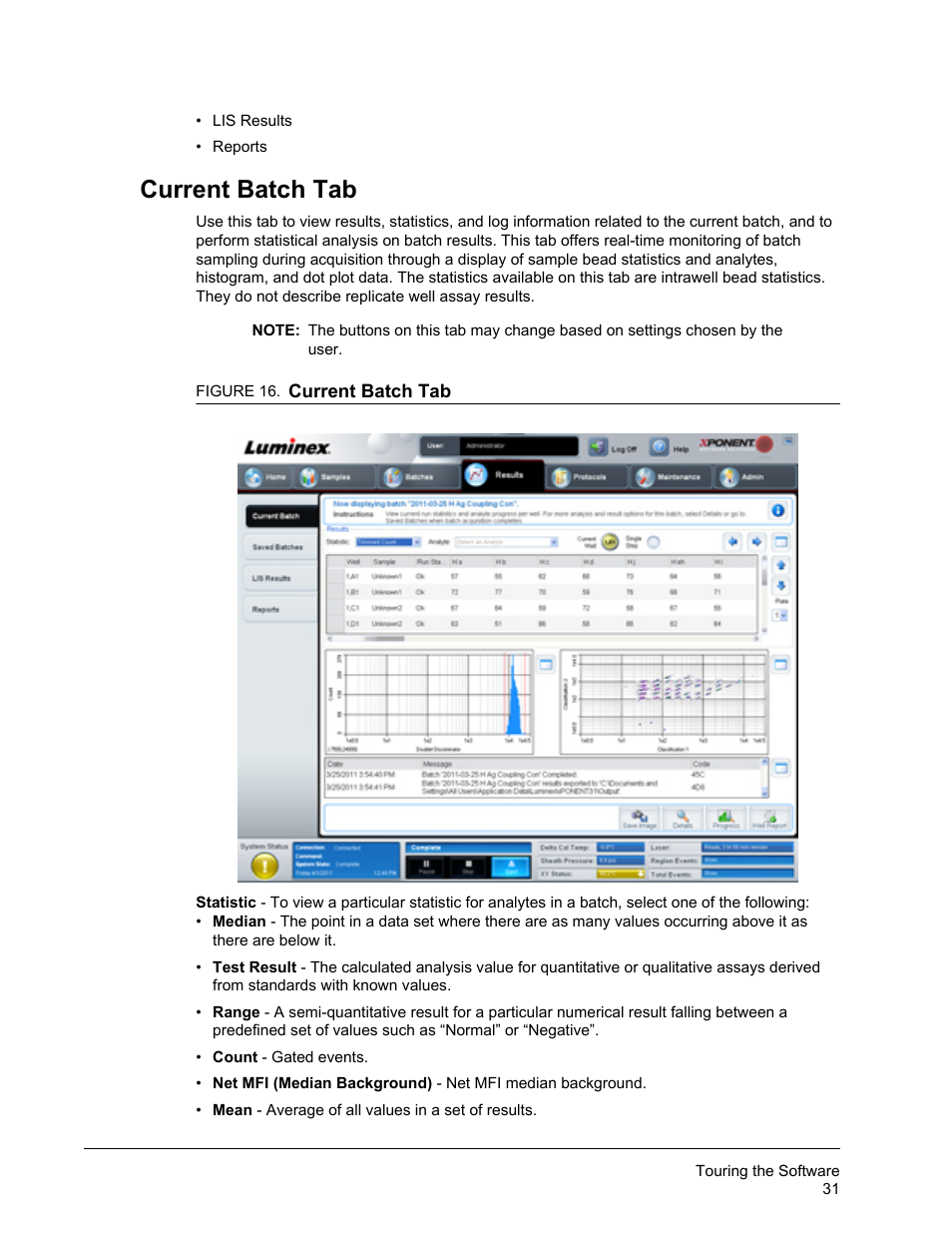 Current batch tab | Luminex xPONENT 3.1 Rev 2 User Manual | Page 44 / 145