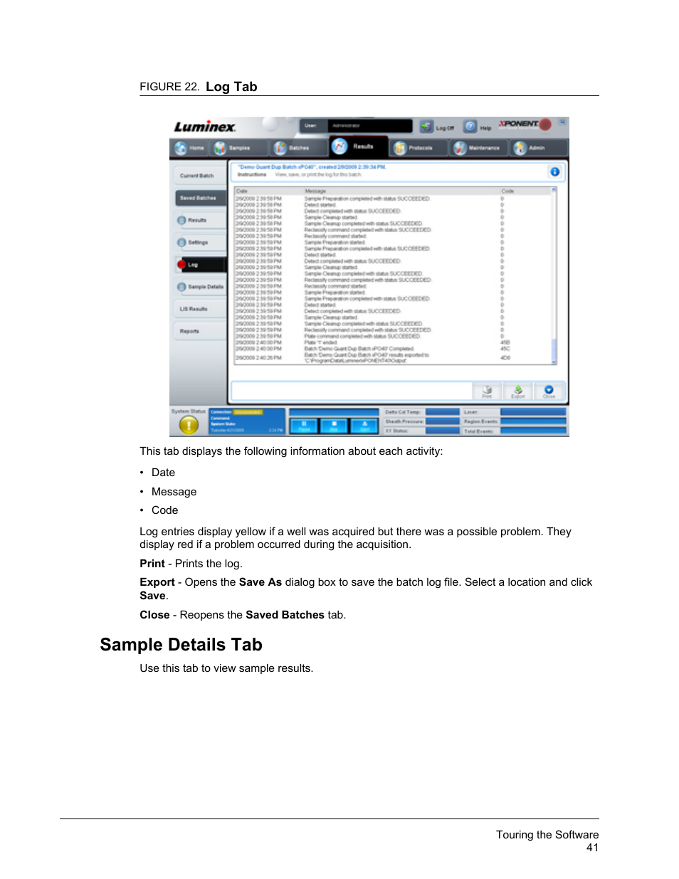 Sample details tab | Luminex xPONENT 3.1 Rev 2 User Manual | Page 54 / 145