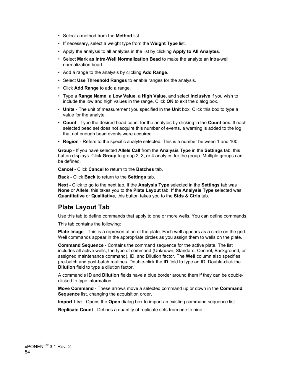 Plate layout tab | Luminex xPONENT 3.1 Rev 2 User Manual | Page 67 / 145