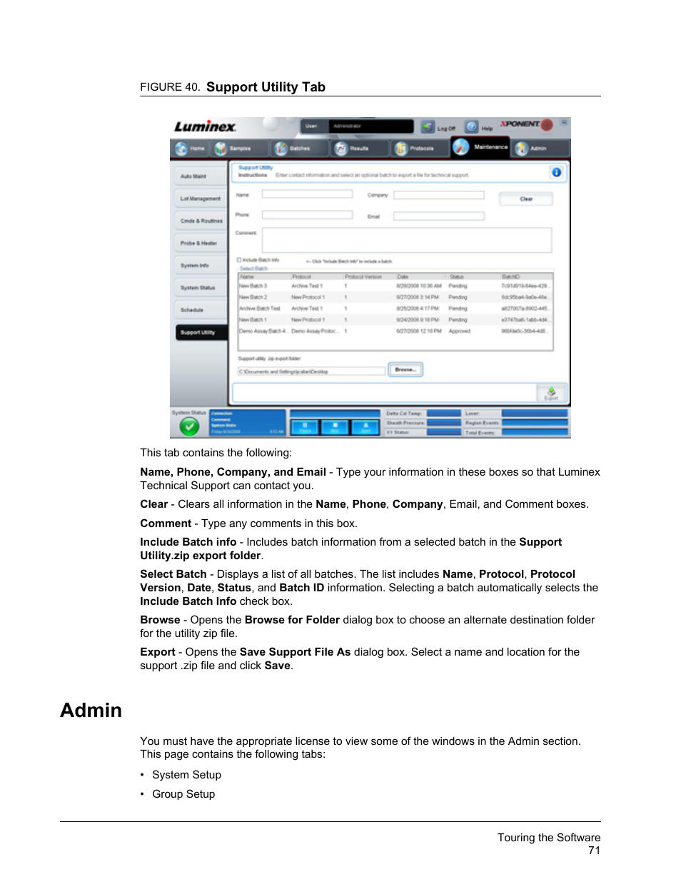 Admin | Luminex xPONENT 3.1 Rev 2 User Manual | Page 84 / 145