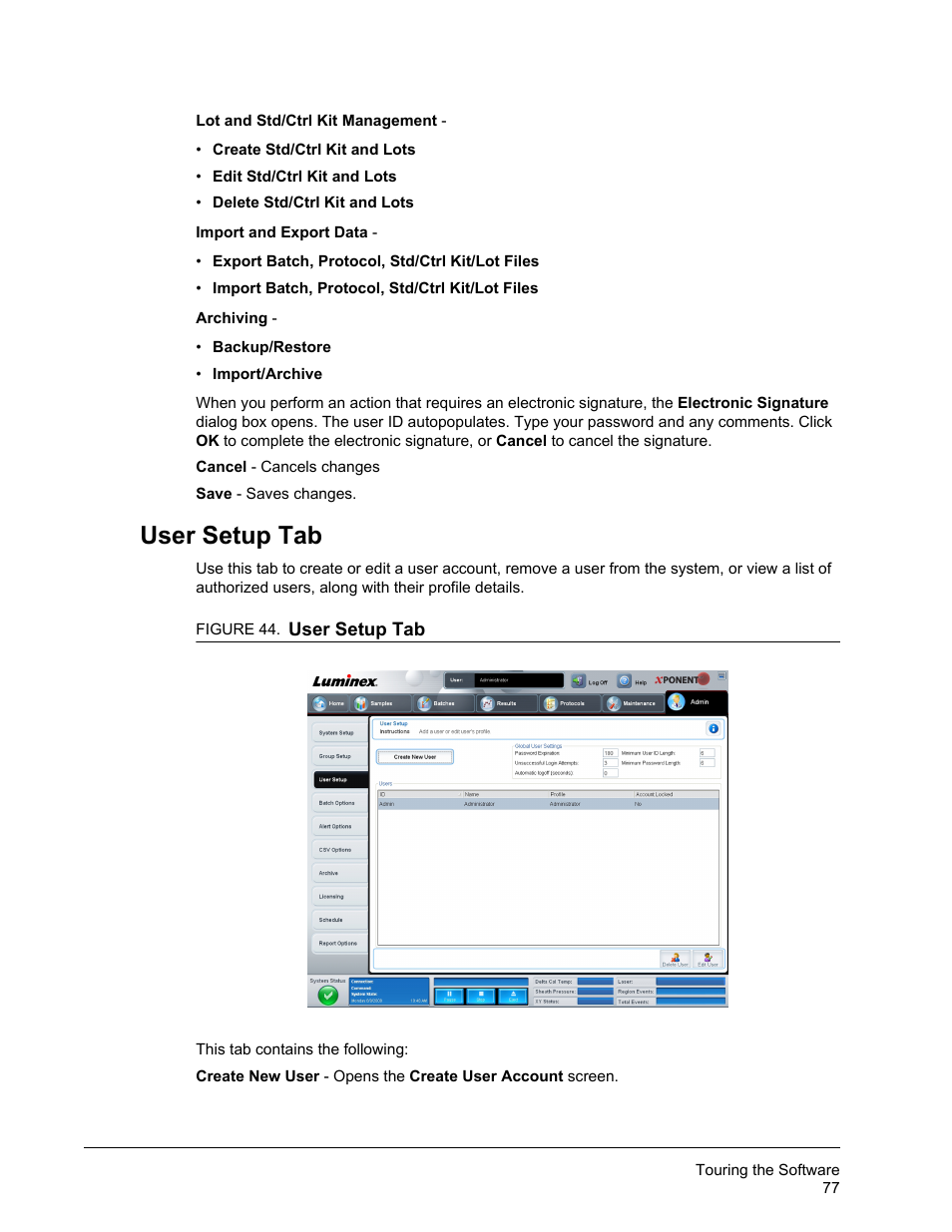User setup tab | Luminex xPONENT 3.1 Rev 2 User Manual | Page 90 / 145