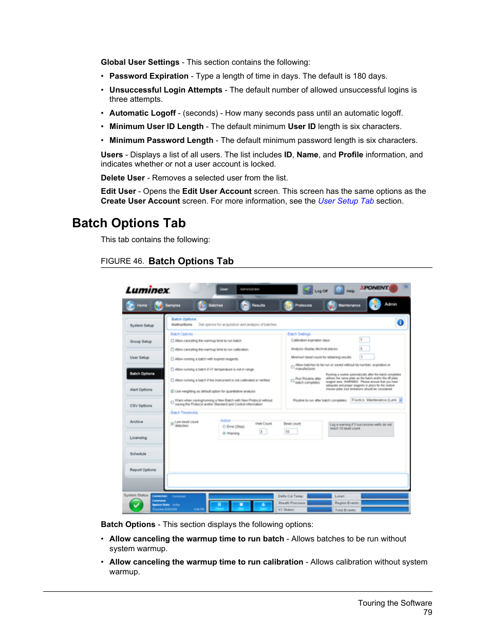 Batch options tab | Luminex xPONENT 3.1 Rev 2 User Manual | Page 92 / 145