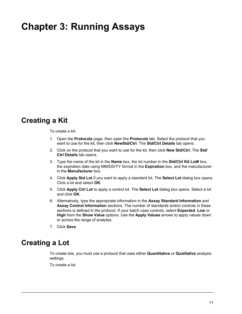 Running assays, Creating a kit, Creating a lot | Chapter 3 running assays, Creating a kit creating a lot, Chapter 3: running assays | Luminex xPONENT for MAGPIX IVD User Manual | Page 17 / 29