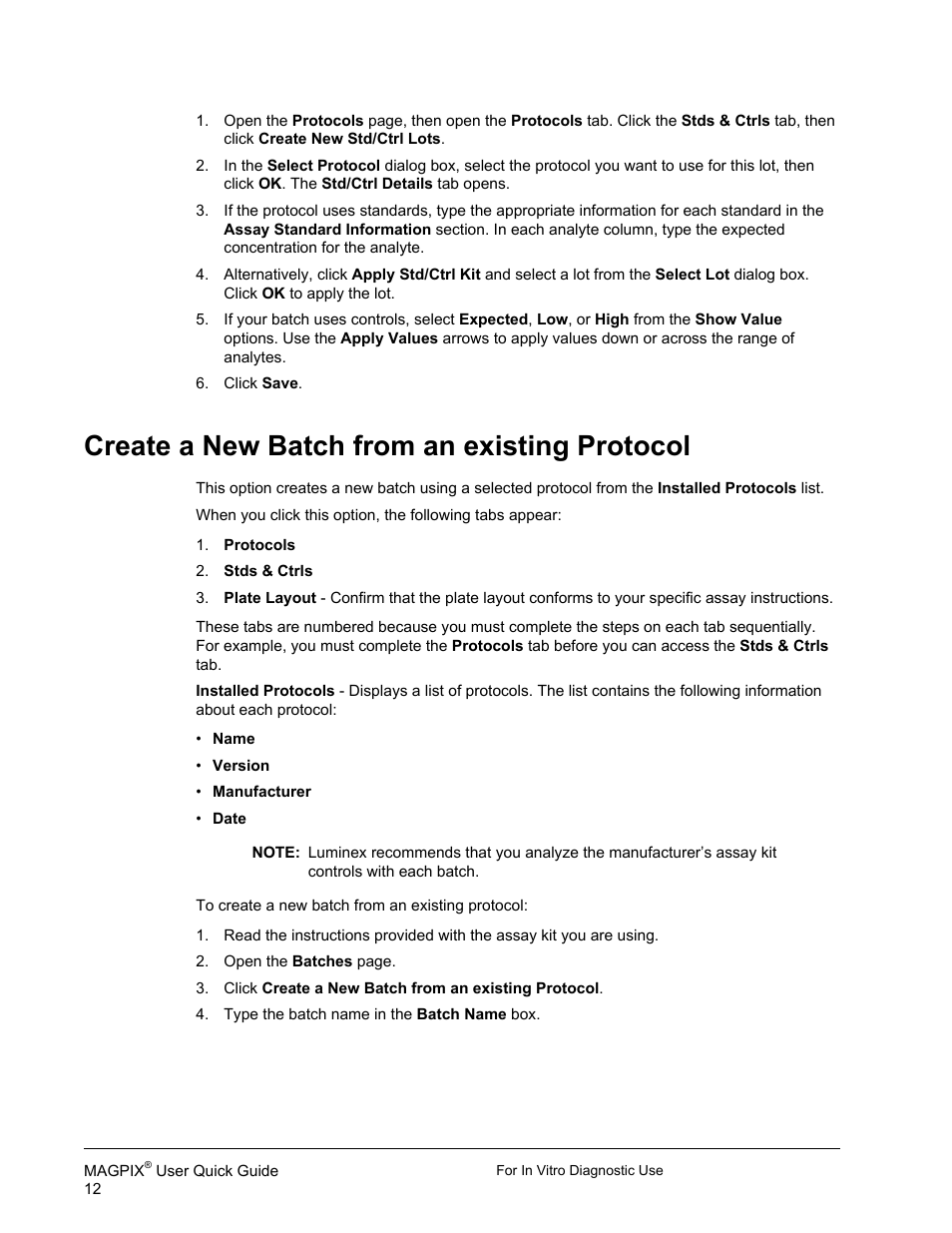Create a new batch from an existing protocol | Luminex xPONENT for MAGPIX IVD User Manual | Page 18 / 29